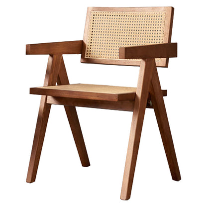 Solid Wood Traditional Dining Room Chair Matte Finish Cane Back Dining Arm Chairs Walnut 1 Piece Clearhalo ' kitchen&dining_furn' 'Dining Chairs' 'Dining Tables & Seating' 'dining_chair' 'furn' 'furn_dining_chair' 'Furniture' 'furniture_dining_chair' 'Kitchen & Dining Furniture' 'kitchen' 3483833