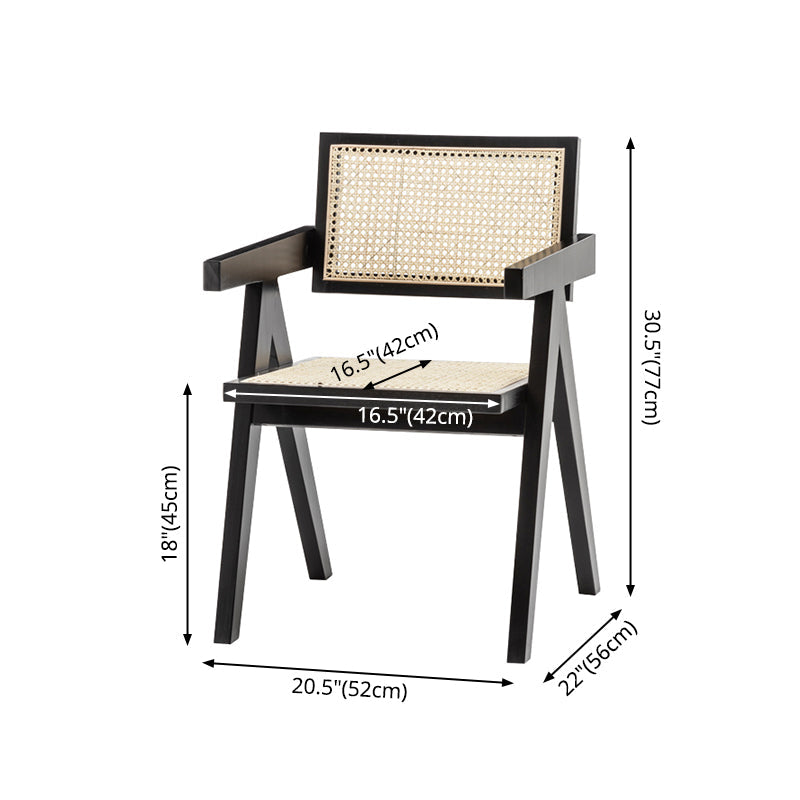 Solid Wood Traditional Dining Room Chair Matte Finish Cane Back Dining Arm Chairs Clearhalo ' kitchen&dining_furn' 'Dining Chairs' 'Dining Tables & Seating' 'dining_chair' 'furn' 'furn_dining_chair' 'Furniture' 'furniture_dining_chair' 'Kitchen & Dining Furniture' 'kitchen' 3483834