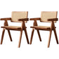 Solid Wood Traditional Dining Room Chair Matte Finish Cane Back Dining Arm Chairs Walnut 2 Piece Set Clearhalo ' kitchen&dining_furn' 'Dining Chairs' 'Dining Tables & Seating' 'dining_chair' 'furn' 'furn_dining_chair' 'Furniture' 'furniture_dining_chair' 'Kitchen & Dining Furniture' 'kitchen' 3483835