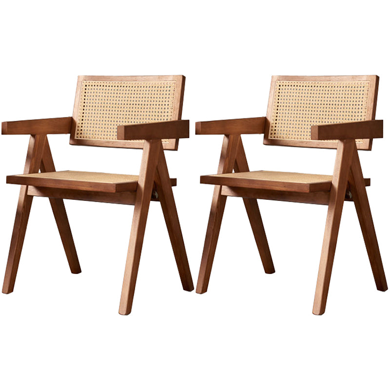Solid Wood Traditional Dining Room Chair Matte Finish Cane Back Dining Arm Chairs Walnut 2 Piece Set Clearhalo ' kitchen&dining_furn' 'Dining Chairs' 'Dining Tables & Seating' 'dining_chair' 'furn' 'furn_dining_chair' 'Furniture' 'furniture_dining_chair' 'Kitchen & Dining Furniture' 'kitchen' 3483835
