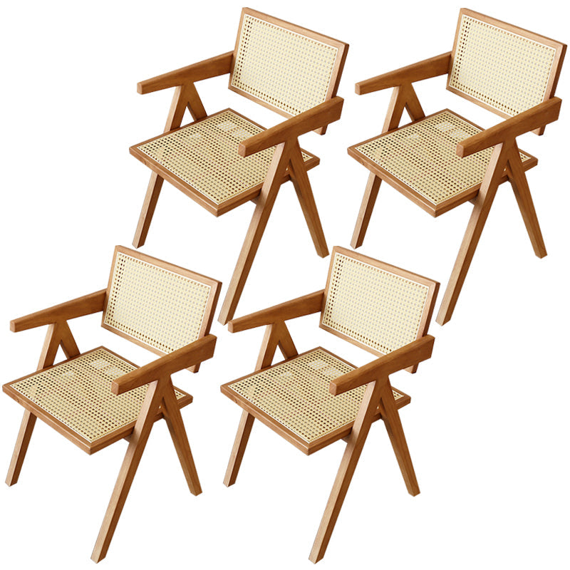 Modern Style Kitchen Dining Room Wood Chair Set Open Back Arm Chairs Set Light Tan 4 Piece Set Clearhalo ' kitchen&dining_furn' 'Dining Chairs' 'Dining Tables & Seating' 'dining_chair' 'furn' 'furn_dining_chair' 'Furniture' 'furniture_dining_chair' 'Kitchen & Dining Furniture' 'kitchen' 3483842