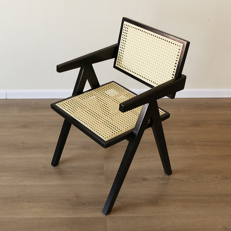 Modern Style Kitchen Dining Room Wood Chair Set Open Back Arm Chairs Set Black 1 Piece Clearhalo ' kitchen&dining_furn' 'Dining Chairs' 'Dining Tables & Seating' 'dining_chair' 'furn' 'furn_dining_chair' 'Furniture' 'furniture_dining_chair' 'Kitchen & Dining Furniture' 'kitchen' 3483843