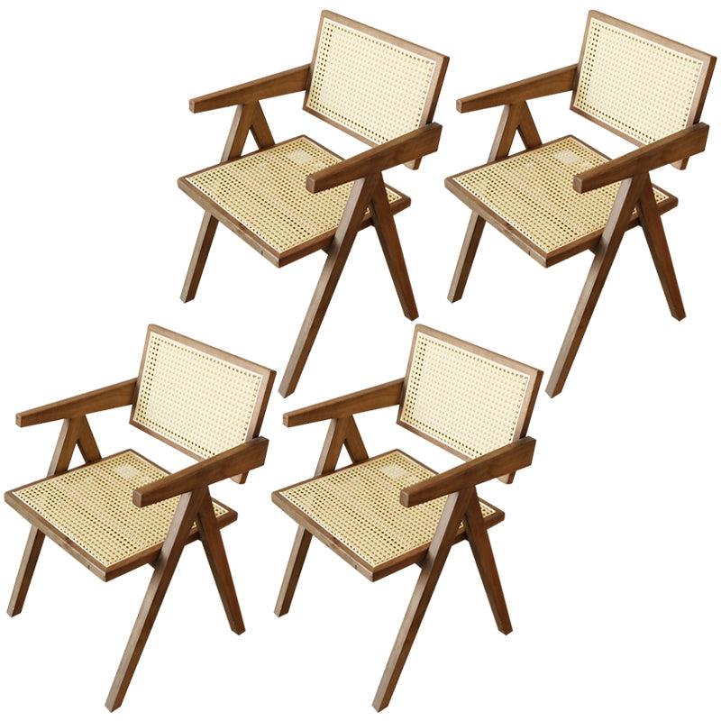 Modern Style Kitchen Dining Room Wood Chair Set Open Back Arm Chairs Set Distressed Wood 4 Piece Set Clearhalo ' kitchen&dining_furn' 'Dining Chairs' 'Dining Tables & Seating' 'dining_chair' 'furn' 'furn_dining_chair' 'Furniture' 'furniture_dining_chair' 'Kitchen & Dining Furniture' 'kitchen' 3483859