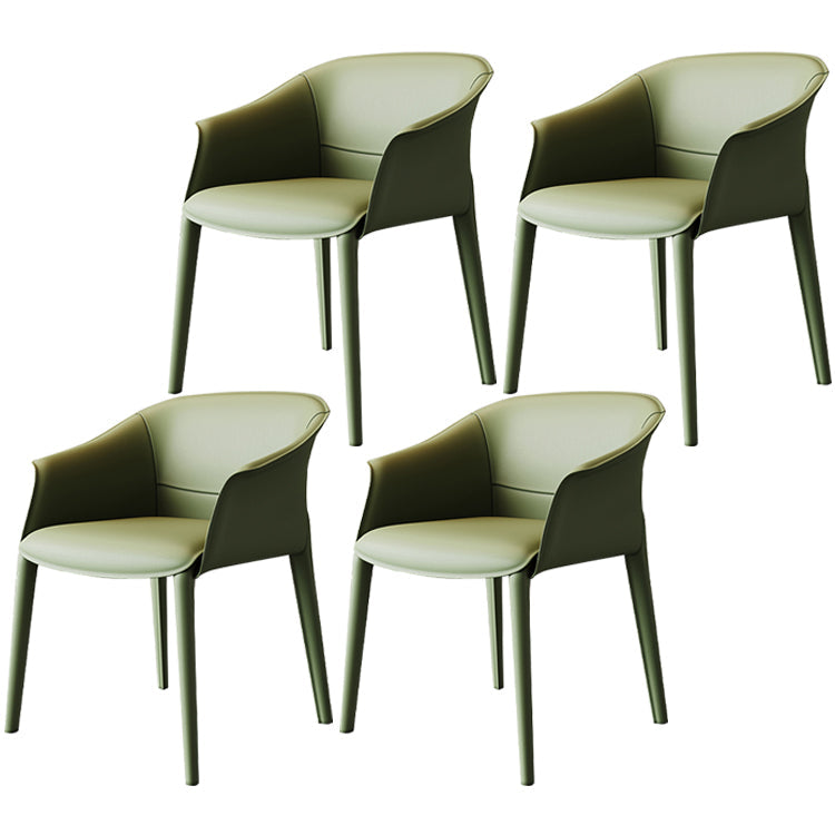 Metal Contemporary Dining Room Chair Metallic Finish Solid Back Dining Chair Blackish Green 4 Piece Set Clearhalo ' kitchen&dining_furn' 'Dining Chairs' 'Dining Tables & Seating' 'dining_chair' 'furn' 'furn_dining_chair' 'Furniture' 'furniture_dining_chair' 'Kitchen & Dining Furniture' 'kitchen' 3483867