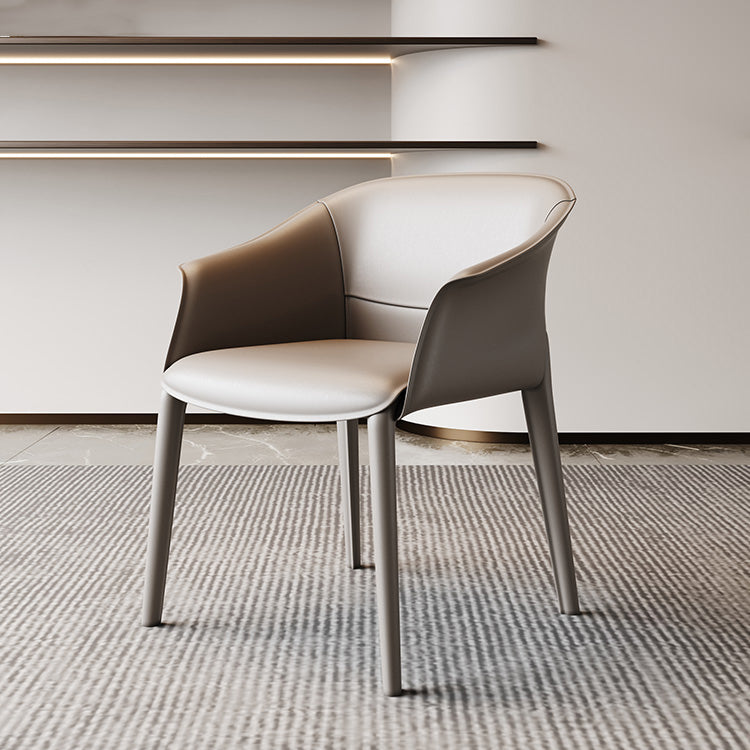 Metal Contemporary Dining Room Chair Metallic Finish Solid Back Dining Chair Clearhalo ' kitchen&dining_furn' 'Dining Chairs' 'Dining Tables & Seating' 'dining_chair' 'furn' 'furn_dining_chair' 'Furniture' 'furniture_dining_chair' 'Kitchen & Dining Furniture' 'kitchen' 3483877