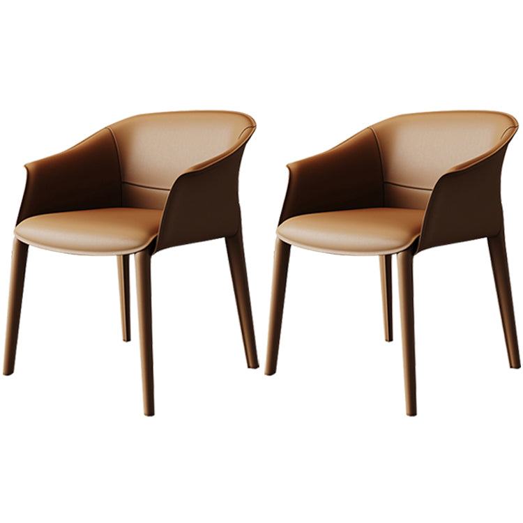 Metal Contemporary Dining Room Chair Metallic Finish Solid Back Dining Chair Orange 2 Piece Set Clearhalo ' kitchen&dining_furn' 'Dining Chairs' 'Dining Tables & Seating' 'dining_chair' 'furn' 'furn_dining_chair' 'Furniture' 'furniture_dining_chair' 'Kitchen & Dining Furniture' 'kitchen' 3483878