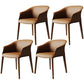 Metal Contemporary Dining Room Chair Metallic Finish Solid Back Dining Chair Orange 4 Piece Set Clearhalo ' kitchen&dining_furn' 'Dining Chairs' 'Dining Tables & Seating' 'dining_chair' 'furn' 'furn_dining_chair' 'Furniture' 'furniture_dining_chair' 'Kitchen & Dining Furniture' 'kitchen' 3483880