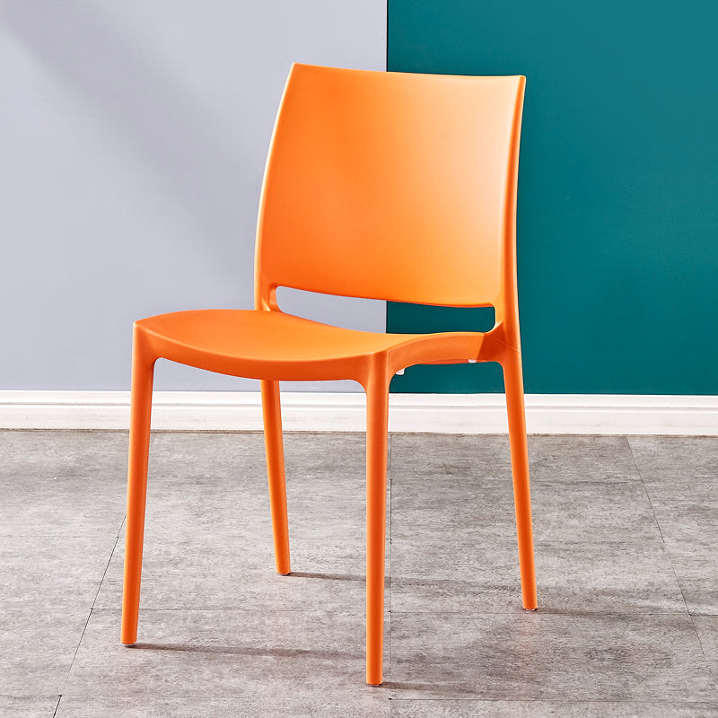 Modern Contemporary Plastic Side Chairs Multicolor Open Back Side Chair Set Orange 1 Piece Clearhalo ' kitchen&dining_furn' 'Dining Chairs' 'Dining Tables & Seating' 'dining_chair' 'furn' 'furn_dining_chair' 'Furniture' 'furniture_dining_chair' 'Kitchen & Dining Furniture' 'kitchen' 3483883