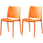 Modern Contemporary Plastic Side Chairs Multicolor Open Back Side Chair Set Orange 2 Piece Set Clearhalo ' kitchen&dining_furn' 'Dining Chairs' 'Dining Tables & Seating' 'dining_chair' 'furn' 'furn_dining_chair' 'Furniture' 'furniture_dining_chair' 'Kitchen & Dining Furniture' 'kitchen' 3483885