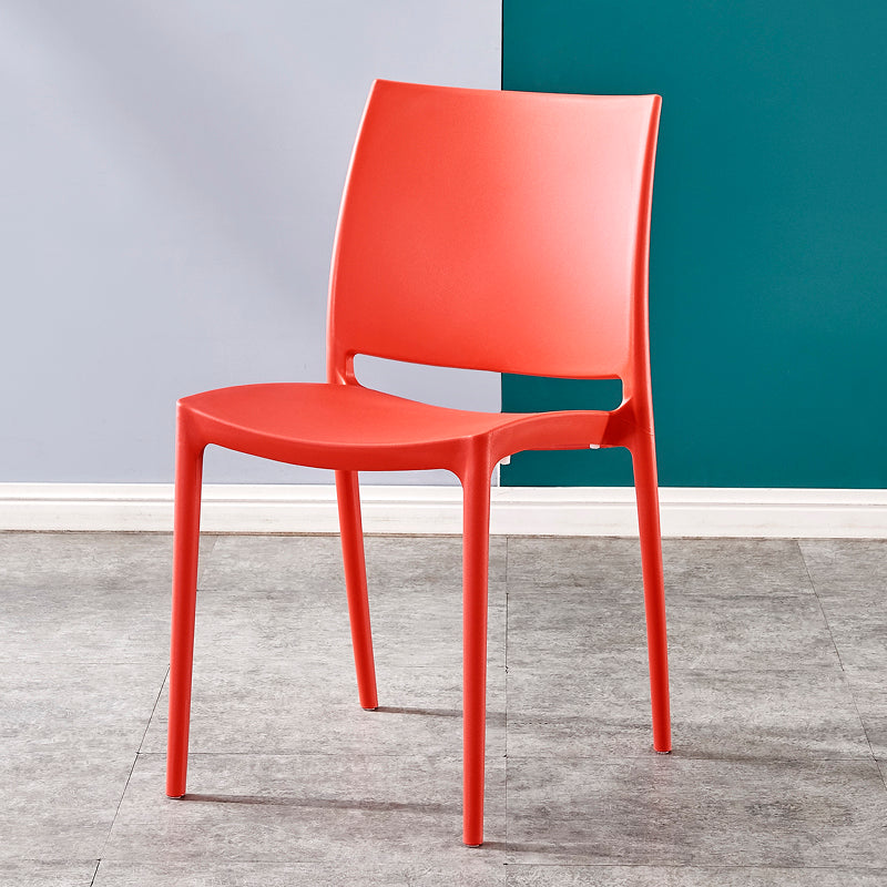 Modern Contemporary Plastic Side Chairs Multicolor Open Back Side Chair Set Red 1 Piece Clearhalo ' kitchen&dining_furn' 'Dining Chairs' 'Dining Tables & Seating' 'dining_chair' 'furn' 'furn_dining_chair' 'Furniture' 'furniture_dining_chair' 'Kitchen & Dining Furniture' 'kitchen' 3483901