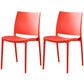 Modern Contemporary Plastic Side Chairs Multicolor Open Back Side Chair Set Red 2 Piece Set Clearhalo ' kitchen&dining_furn' 'Dining Chairs' 'Dining Tables & Seating' 'dining_chair' 'furn' 'furn_dining_chair' 'Furniture' 'furniture_dining_chair' 'Kitchen & Dining Furniture' 'kitchen' 3483903