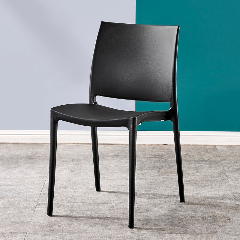 Modern Contemporary Plastic Side Chairs Multicolor Open Back Side Chair Set Black 1 Piece Clearhalo ' kitchen&dining_furn' 'Dining Chairs' 'Dining Tables & Seating' 'dining_chair' 'furn' 'furn_dining_chair' 'Furniture' 'furniture_dining_chair' 'Kitchen & Dining Furniture' 'kitchen' 3483906