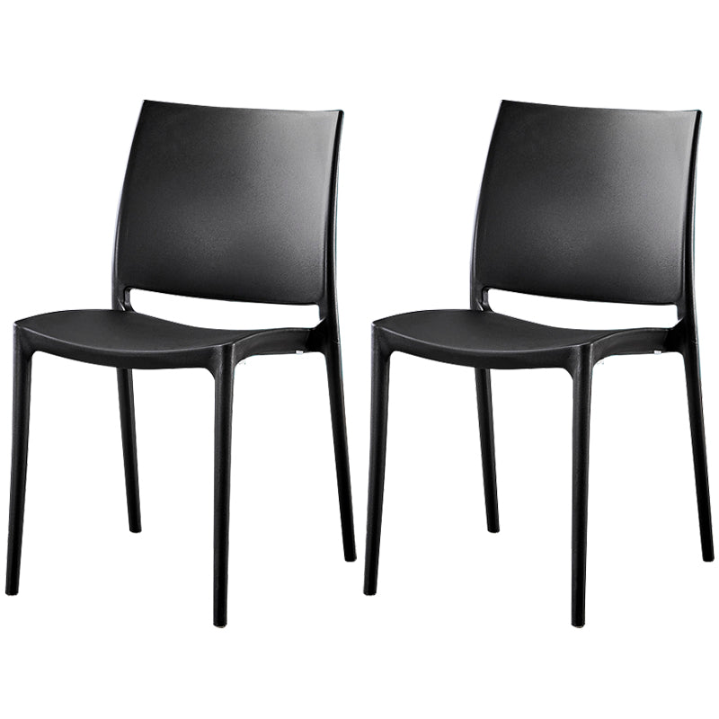 Modern Contemporary Plastic Side Chairs Multicolor Open Back Side Chair Set Black 2 Piece Set Clearhalo ' kitchen&dining_furn' 'Dining Chairs' 'Dining Tables & Seating' 'dining_chair' 'furn' 'furn_dining_chair' 'Furniture' 'furniture_dining_chair' 'Kitchen & Dining Furniture' 'kitchen' 3483907