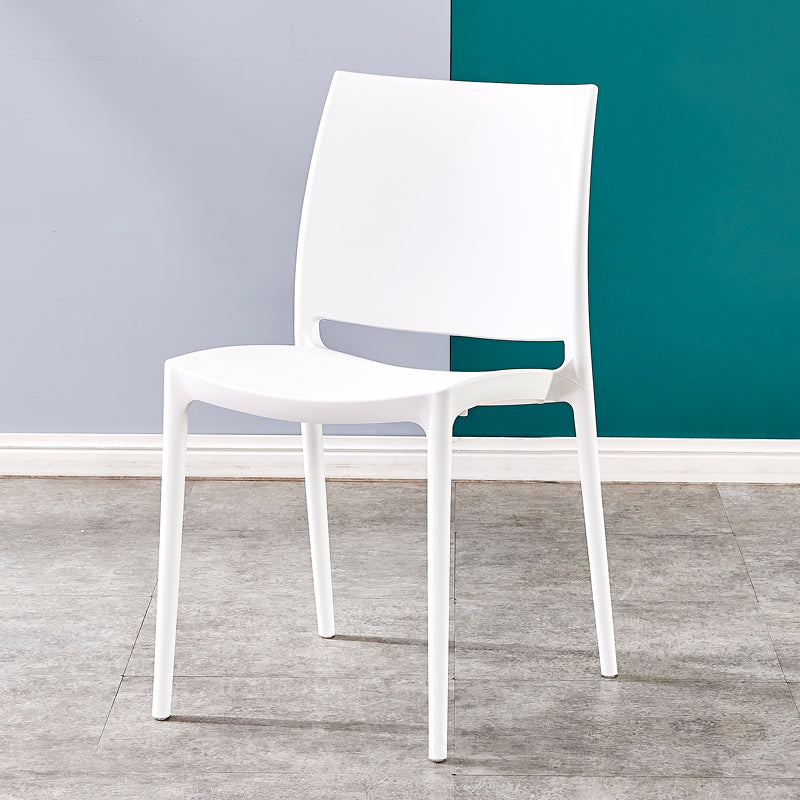 Modern Contemporary Plastic Side Chairs Multicolor Open Back Side Chair Set White 1 Piece Clearhalo ' kitchen&dining_furn' 'Dining Chairs' 'Dining Tables & Seating' 'dining_chair' 'furn' 'furn_dining_chair' 'Furniture' 'furniture_dining_chair' 'Kitchen & Dining Furniture' 'kitchen' 3483909