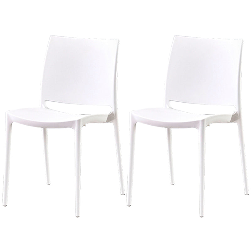 Modern Contemporary Plastic Side Chairs Multicolor Open Back Side Chair Set White 2 Piece Set Clearhalo ' kitchen&dining_furn' 'Dining Chairs' 'Dining Tables & Seating' 'dining_chair' 'furn' 'furn_dining_chair' 'Furniture' 'furniture_dining_chair' 'Kitchen & Dining Furniture' 'kitchen' 3483910