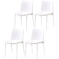 Modern Contemporary Plastic Side Chairs Multicolor Open Back Side Chair Set White 4 Piece Set Clearhalo ' kitchen&dining_furn' 'Dining Chairs' 'Dining Tables & Seating' 'dining_chair' 'furn' 'furn_dining_chair' 'Furniture' 'furniture_dining_chair' 'Kitchen & Dining Furniture' 'kitchen' 3483911