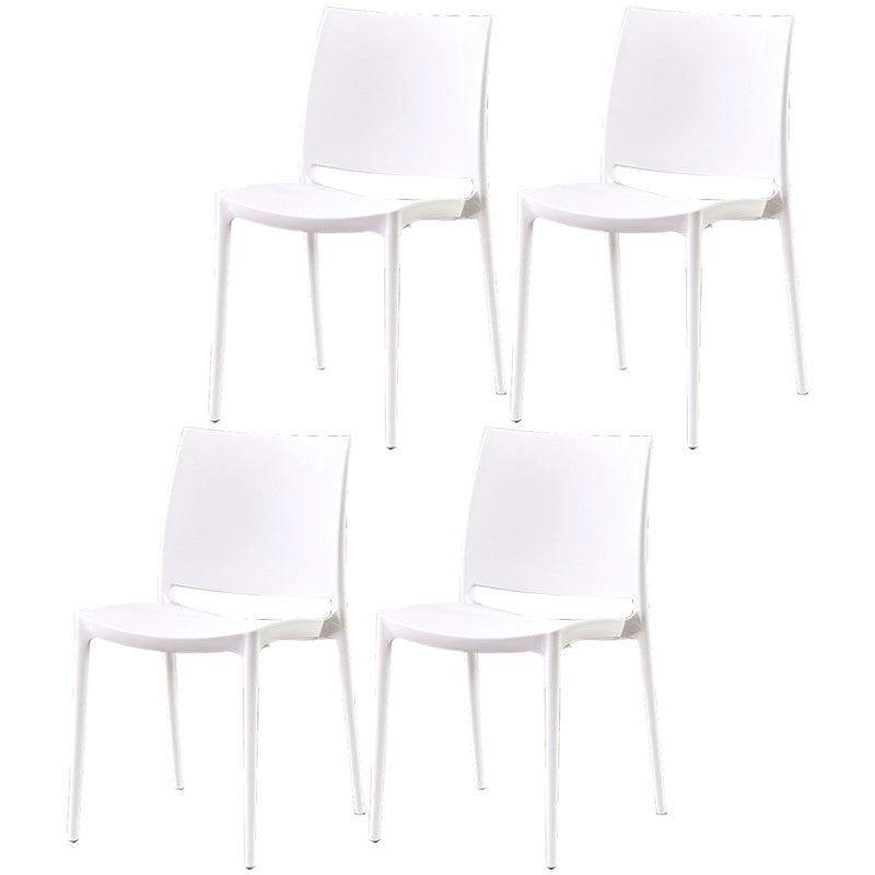 Modern Contemporary Plastic Side Chairs Multicolor Open Back Side Chair Set White 4 Piece Set Clearhalo ' kitchen&dining_furn' 'Dining Chairs' 'Dining Tables & Seating' 'dining_chair' 'furn' 'furn_dining_chair' 'Furniture' 'furniture_dining_chair' 'Kitchen & Dining Furniture' 'kitchen' 3483911
