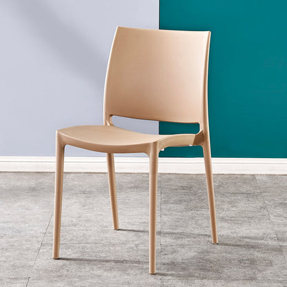 Modern Contemporary Plastic Side Chairs Multicolor Open Back Side Chair Set Brown 1 Piece Clearhalo ' kitchen&dining_furn' 'Dining Chairs' 'Dining Tables & Seating' 'dining_chair' 'furn' 'furn_dining_chair' 'Furniture' 'furniture_dining_chair' 'Kitchen & Dining Furniture' 'kitchen' 3483912