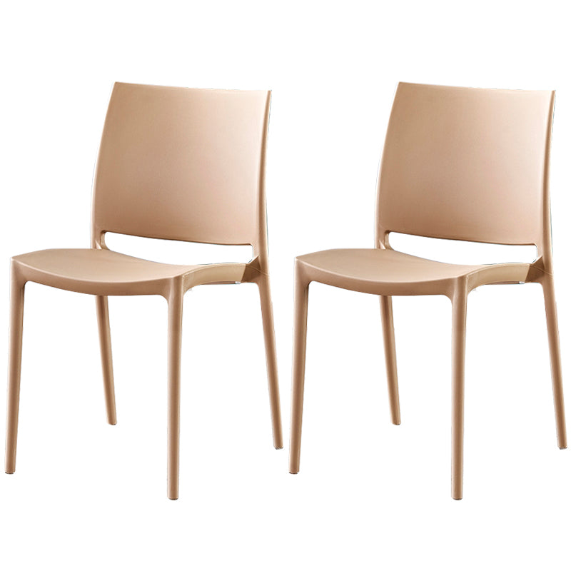 Modern Contemporary Plastic Side Chairs Multicolor Open Back Side Chair Set Brown 2 Piece Set Clearhalo ' kitchen&dining_furn' 'Dining Chairs' 'Dining Tables & Seating' 'dining_chair' 'furn' 'furn_dining_chair' 'Furniture' 'furniture_dining_chair' 'Kitchen & Dining Furniture' 'kitchen' 3483913