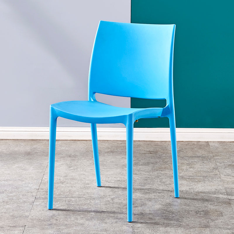 Modern Contemporary Plastic Side Chairs Multicolor Open Back Side Chair Set Blue 1 Piece Clearhalo ' kitchen&dining_furn' 'Dining Chairs' 'Dining Tables & Seating' 'dining_chair' 'furn' 'furn_dining_chair' 'Furniture' 'furniture_dining_chair' 'Kitchen & Dining Furniture' 'kitchen' 3483915