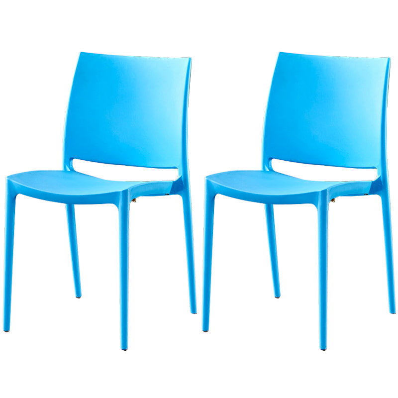 Modern Contemporary Plastic Side Chairs Multicolor Open Back Side Chair Set Blue 2 Piece Set Clearhalo ' kitchen&dining_furn' 'Dining Chairs' 'Dining Tables & Seating' 'dining_chair' 'furn' 'furn_dining_chair' 'Furniture' 'furniture_dining_chair' 'Kitchen & Dining Furniture' 'kitchen' 3483916