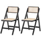 Minimalist Solid Wood Kitchen Dining Folding Side Chair Opening Back Folding Side Chair Black 2 Piece Set Clearhalo ' kitchen&dining_furn' 'Dining Chairs' 'Dining Tables & Seating' 'dining_chair' 'furn' 'furn_dining_chair' 'Furniture' 'furniture_dining_chair' 'Kitchen & Dining Furniture' 'kitchen' 3483927