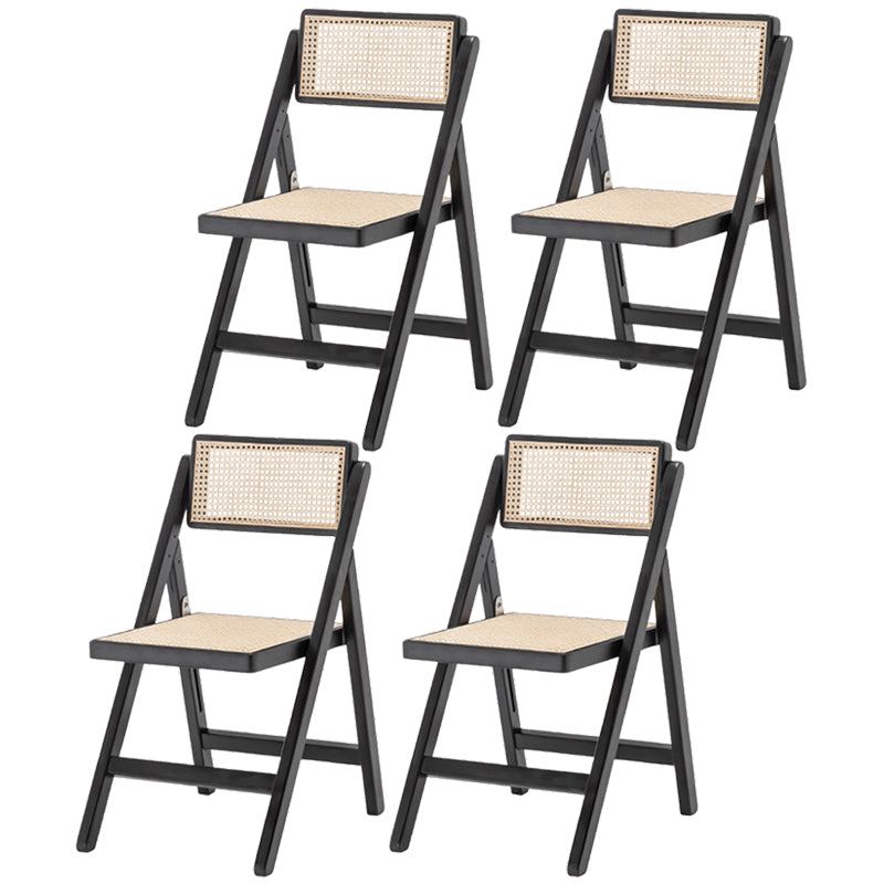 Minimalist Solid Wood Kitchen Dining Folding Side Chair Opening Back Folding Side Chair Black 4 Piece Set Clearhalo ' kitchen&dining_furn' 'Dining Chairs' 'Dining Tables & Seating' 'dining_chair' 'furn' 'furn_dining_chair' 'Furniture' 'furniture_dining_chair' 'Kitchen & Dining Furniture' 'kitchen' 3483929