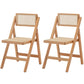 Minimalist Solid Wood Kitchen Dining Folding Side Chair Opening Back Folding Side Chair Khaki 2 Piece Set Clearhalo ' kitchen&dining_furn' 'Dining Chairs' 'Dining Tables & Seating' 'dining_chair' 'furn' 'furn_dining_chair' 'Furniture' 'furniture_dining_chair' 'Kitchen & Dining Furniture' 'kitchen' 3483932