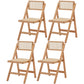 Minimalist Solid Wood Kitchen Dining Folding Side Chair Opening Back Folding Side Chair Khaki 4 Piece Set Clearhalo ' kitchen&dining_furn' 'Dining Chairs' 'Dining Tables & Seating' 'dining_chair' 'furn' 'furn_dining_chair' 'Furniture' 'furniture_dining_chair' 'Kitchen & Dining Furniture' 'kitchen' 3483935