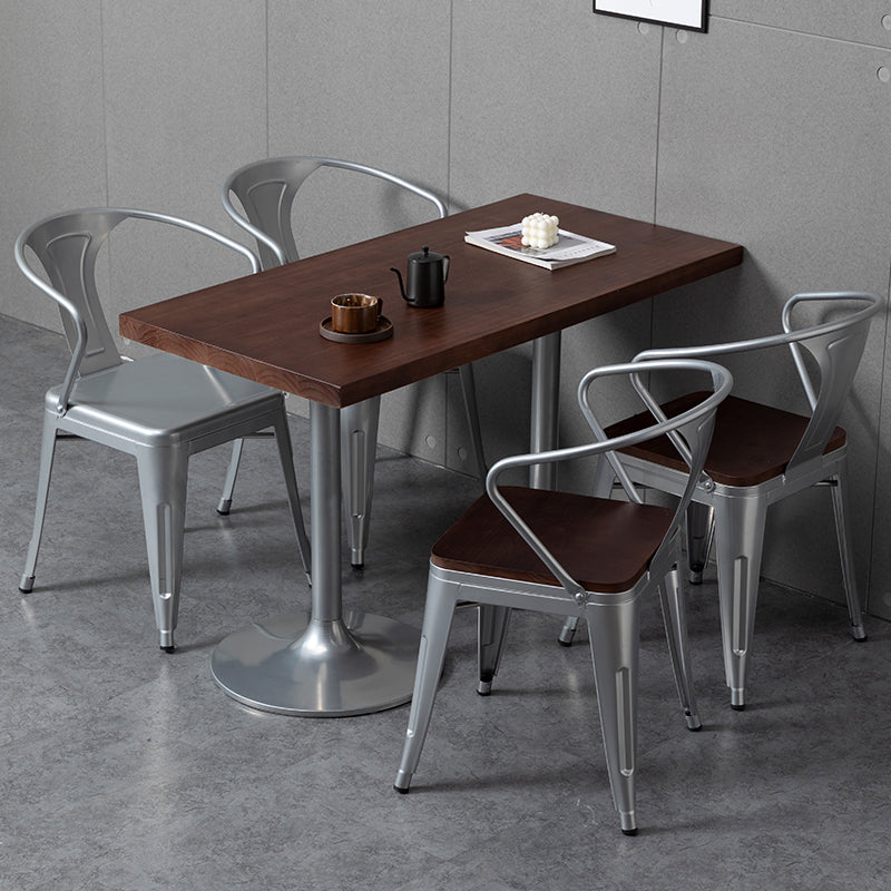 Metal Industrial Dining Chair Slat Back Stacking Arm Chair for Restaurant Clearhalo ' kitchen&dining_furn' 'Dining Chairs' 'Dining Tables & Seating' 'dining_chair' 'furn' 'furn_dining_chair' 'Furniture' 'furniture_dining_chair' 'Kitchen & Dining Furniture' 'kitchen' 3483946