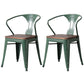 Metal Industrial Dining Chair Slat Back Stacking Arm Chair for Restaurant Blackish Green Wood 2 Piece Set Clearhalo ' kitchen&dining_furn' 'Dining Chairs' 'Dining Tables & Seating' 'dining_chair' 'furn' 'furn_dining_chair' 'Furniture' 'furniture_dining_chair' 'Kitchen & Dining Furniture' 'kitchen' 3483955