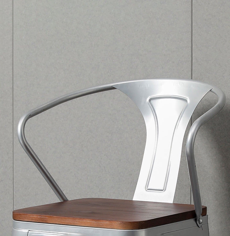 Metal Industrial Dining Chair Slat Back Stacking Arm Chair for Restaurant Clearhalo ' kitchen&dining_furn' 'Dining Chairs' 'Dining Tables & Seating' 'dining_chair' 'furn' 'furn_dining_chair' 'Furniture' 'furniture_dining_chair' 'Kitchen & Dining Furniture' 'kitchen' 3483957