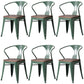 Metal Industrial Dining Chair Slat Back Stacking Arm Chair for Restaurant Blackish Green Wood 6 Piece Set Clearhalo ' kitchen&dining_furn' 'Dining Chairs' 'Dining Tables & Seating' 'dining_chair' 'furn' 'furn_dining_chair' 'Furniture' 'furniture_dining_chair' 'Kitchen & Dining Furniture' 'kitchen' 3483960