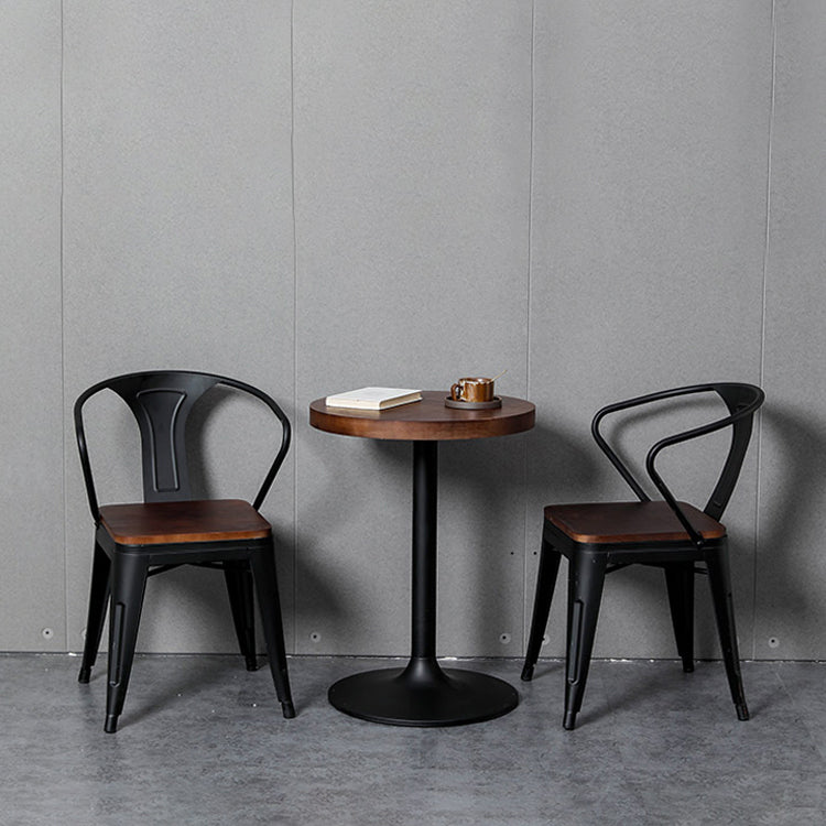 Metal Industrial Dining Chair Slat Back Stacking Arm Chair for Restaurant Clearhalo ' kitchen&dining_furn' 'Dining Chairs' 'Dining Tables & Seating' 'dining_chair' 'furn' 'furn_dining_chair' 'Furniture' 'furniture_dining_chair' 'Kitchen & Dining Furniture' 'kitchen' 3483965