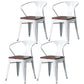 Metal Industrial Dining Chair Slat Back Stacking Arm Chair for Restaurant White Wood 4 Piece Set Clearhalo ' kitchen&dining_furn' 'Dining Chairs' 'Dining Tables & Seating' 'dining_chair' 'furn' 'furn_dining_chair' 'Furniture' 'furniture_dining_chair' 'Kitchen & Dining Furniture' 'kitchen' 3483970