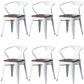 Metal Industrial Dining Chair Slat Back Stacking Arm Chair for Restaurant White Wood 6 Piece Set Clearhalo ' kitchen&dining_furn' 'Dining Chairs' 'Dining Tables & Seating' 'dining_chair' 'furn' 'furn_dining_chair' 'Furniture' 'furniture_dining_chair' 'Kitchen & Dining Furniture' 'kitchen' 3483971