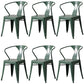 Metal Industrial Dining Chair Slat Back Stacking Arm Chair for Restaurant Blackish Green Iron 6 Piece Set Clearhalo ' kitchen&dining_furn' 'Dining Chairs' 'Dining Tables & Seating' 'dining_chair' 'furn' 'furn_dining_chair' 'Furniture' 'furniture_dining_chair' 'Kitchen & Dining Furniture' 'kitchen' 3483977