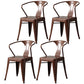 Metal Industrial Dining Chair Slat Back Stacking Arm Chair for Restaurant Brown Iron 4 Piece Set Clearhalo ' kitchen&dining_furn' 'Dining Chairs' 'Dining Tables & Seating' 'dining_chair' 'furn' 'furn_dining_chair' 'Furniture' 'furniture_dining_chair' 'Kitchen & Dining Furniture' 'kitchen' 3483979