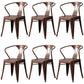 Metal Industrial Dining Chair Slat Back Stacking Arm Chair for Restaurant Brown Iron 6 Piece Set Clearhalo ' kitchen&dining_furn' 'Dining Chairs' 'Dining Tables & Seating' 'dining_chair' 'furn' 'furn_dining_chair' 'Furniture' 'furniture_dining_chair' 'Kitchen & Dining Furniture' 'kitchen' 3483980