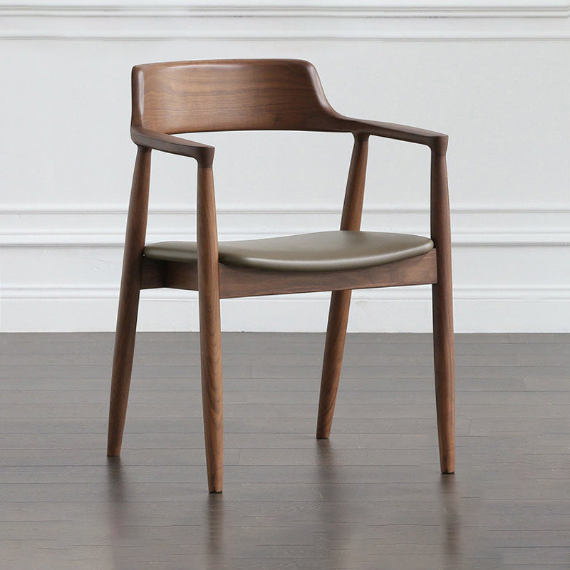 Contemporary Dining Chair 20'' Wide Open Arm Chair with 4 Wood Legs for Home Clearhalo ' kitchen&dining_furn' 'Dining Chairs' 'Dining Tables & Seating' 'dining_chair' 'furn' 'furn_dining_chair' 'Furniture' 'furniture_dining_chair' 'Kitchen & Dining Furniture' 'kitchen' 3483993