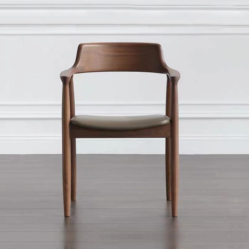 Contemporary Dining Chair 20'' Wide Open Arm Chair with 4 Wood Legs for Home Clearhalo ' kitchen&dining_furn' 'Dining Chairs' 'Dining Tables & Seating' 'dining_chair' 'furn' 'furn_dining_chair' 'Furniture' 'furniture_dining_chair' 'Kitchen & Dining Furniture' 'kitchen' 3483995