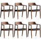 Contemporary Dining Chair 20'' Wide Open Arm Chair with 4 Wood Legs for Home Walnut Faux Leather 6 Piece Set Clearhalo ' kitchen&dining_furn' 'Dining Chairs' 'Dining Tables & Seating' 'dining_chair' 'furn' 'furn_dining_chair' 'Furniture' 'furniture_dining_chair' 'Kitchen & Dining Furniture' 'kitchen' 3483997