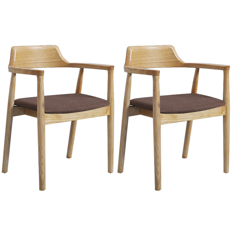 Contemporary Dining Chair 20'' Wide Open Arm Chair with 4 Wood Legs for Home Wood Linen 2 Piece Set Clearhalo ' kitchen&dining_furn' 'Dining Chairs' 'Dining Tables & Seating' 'dining_chair' 'furn' 'furn_dining_chair' 'Furniture' 'furniture_dining_chair' 'Kitchen & Dining Furniture' 'kitchen' 3483999