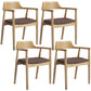 Contemporary Dining Chair 20'' Wide Open Arm Chair with 4 Wood Legs for Home Wood Linen 4 Piece Set Clearhalo ' kitchen&dining_furn' 'Dining Chairs' 'Dining Tables & Seating' 'dining_chair' 'furn' 'furn_dining_chair' 'Furniture' 'furniture_dining_chair' 'Kitchen & Dining Furniture' 'kitchen' 3484001