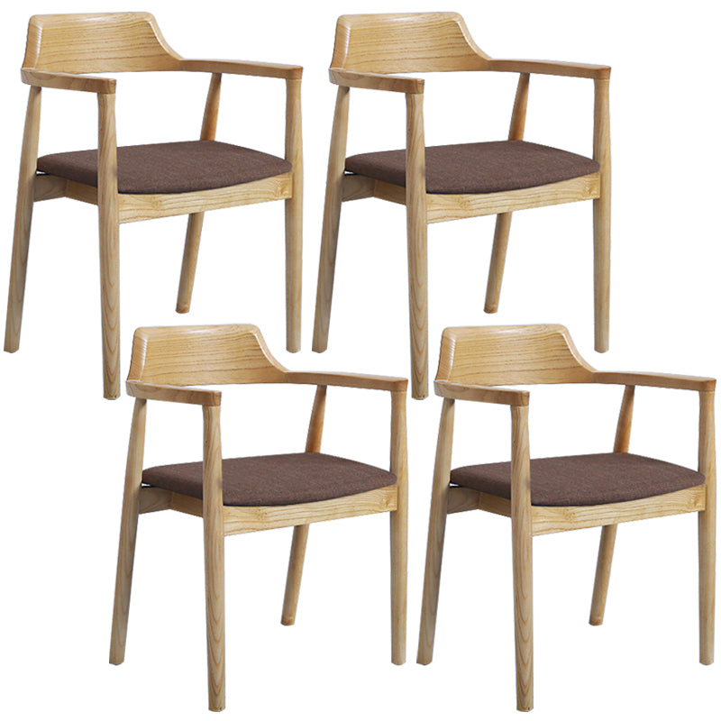 Contemporary Dining Chair 20'' Wide Open Arm Chair with 4 Wood Legs for Home Wood Linen 4 Piece Set Clearhalo ' kitchen&dining_furn' 'Dining Chairs' 'Dining Tables & Seating' 'dining_chair' 'furn' 'furn_dining_chair' 'Furniture' 'furniture_dining_chair' 'Kitchen & Dining Furniture' 'kitchen' 3484001
