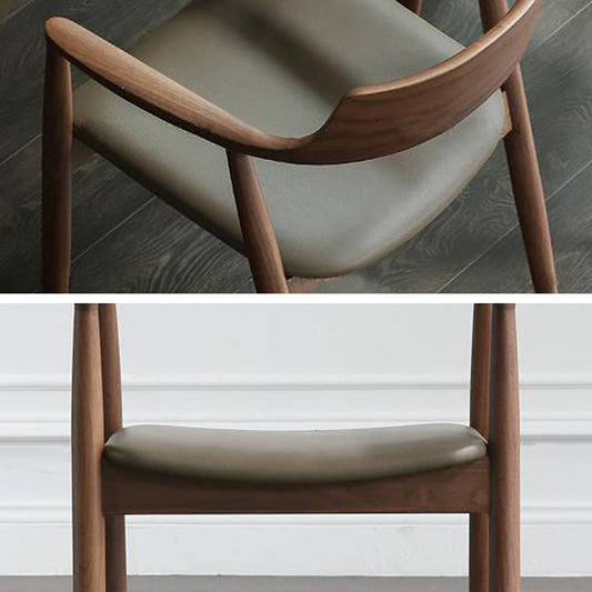 Contemporary Dining Chair 20'' Wide Open Arm Chair with 4 Wood Legs for Home Clearhalo ' kitchen&dining_furn' 'Dining Chairs' 'Dining Tables & Seating' 'dining_chair' 'furn' 'furn_dining_chair' 'Furniture' 'furniture_dining_chair' 'Kitchen & Dining Furniture' 'kitchen' 3484003