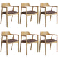 Contemporary Dining Chair 20'' Wide Open Arm Chair with 4 Wood Legs for Home Wood Linen 6 Piece Set Clearhalo ' kitchen&dining_furn' 'Dining Chairs' 'Dining Tables & Seating' 'dining_chair' 'furn' 'furn_dining_chair' 'Furniture' 'furniture_dining_chair' 'Kitchen & Dining Furniture' 'kitchen' 3484004