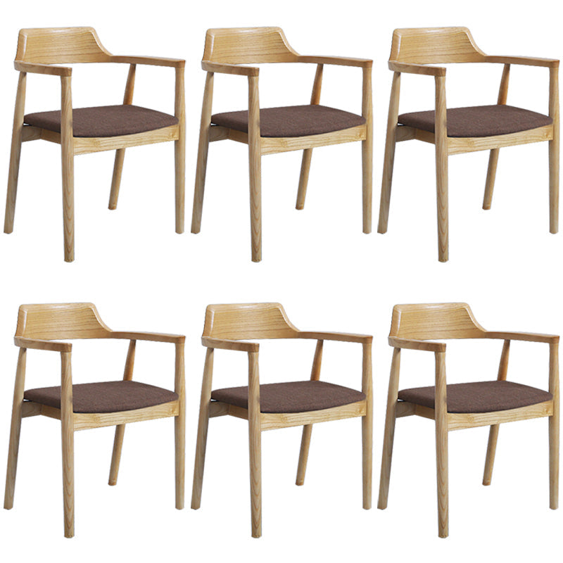 Contemporary Dining Chair 20'' Wide Open Arm Chair with 4 Wood Legs for Home Wood Linen 6 Piece Set Clearhalo ' kitchen&dining_furn' 'Dining Chairs' 'Dining Tables & Seating' 'dining_chair' 'furn' 'furn_dining_chair' 'Furniture' 'furniture_dining_chair' 'Kitchen & Dining Furniture' 'kitchen' 3484004
