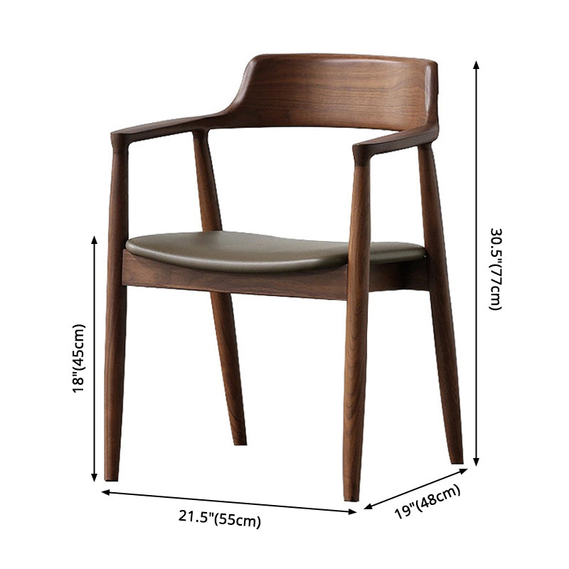 Contemporary Dining Chair 20'' Wide Open Arm Chair with 4 Wood Legs for Home Clearhalo ' kitchen&dining_furn' 'Dining Chairs' 'Dining Tables & Seating' 'dining_chair' 'furn' 'furn_dining_chair' 'Furniture' 'furniture_dining_chair' 'Kitchen & Dining Furniture' 'kitchen' 3484011