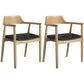 Contemporary Dining Chair 20'' Wide Open Arm Chair with 4 Wood Legs for Home Wood Faux Leather 2 Piece Set Clearhalo ' kitchen&dining_furn' 'Dining Chairs' 'Dining Tables & Seating' 'dining_chair' 'furn' 'furn_dining_chair' 'Furniture' 'furniture_dining_chair' 'Kitchen & Dining Furniture' 'kitchen' 3484012